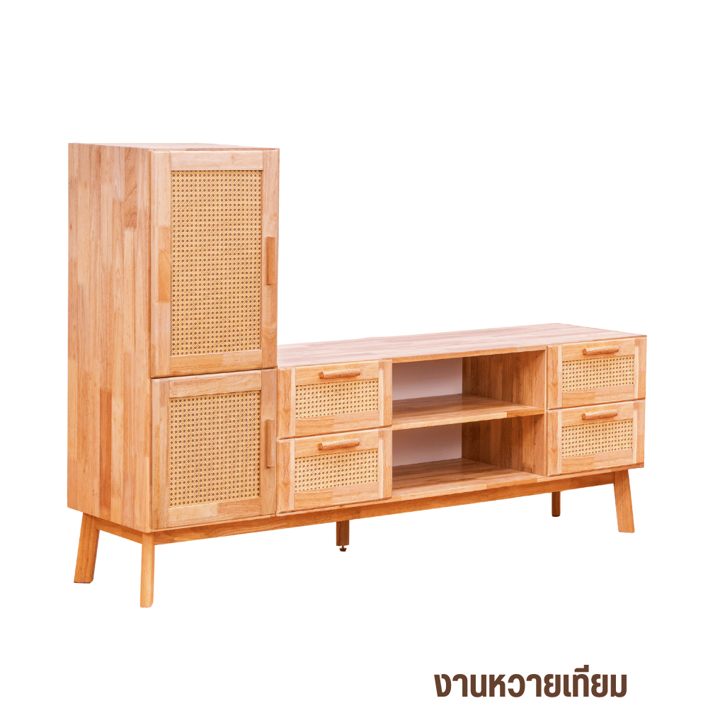 ตู้วางทีวี EVERGREEN FURNITURE รุ่น GL-18-FWR-4-11 ไม้ยางพารา สีไม้ธรรมชาติ_1