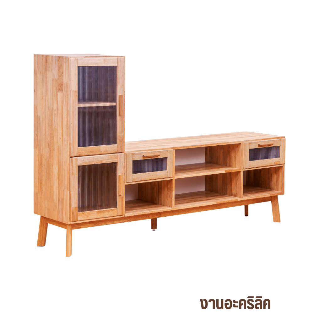 ตู้วางทีวี EVERGREEN FURNITURE รุ่น GL-18-FWR-3-12 ไม้ยางพารา สีไม้ธรรมชาติ_1