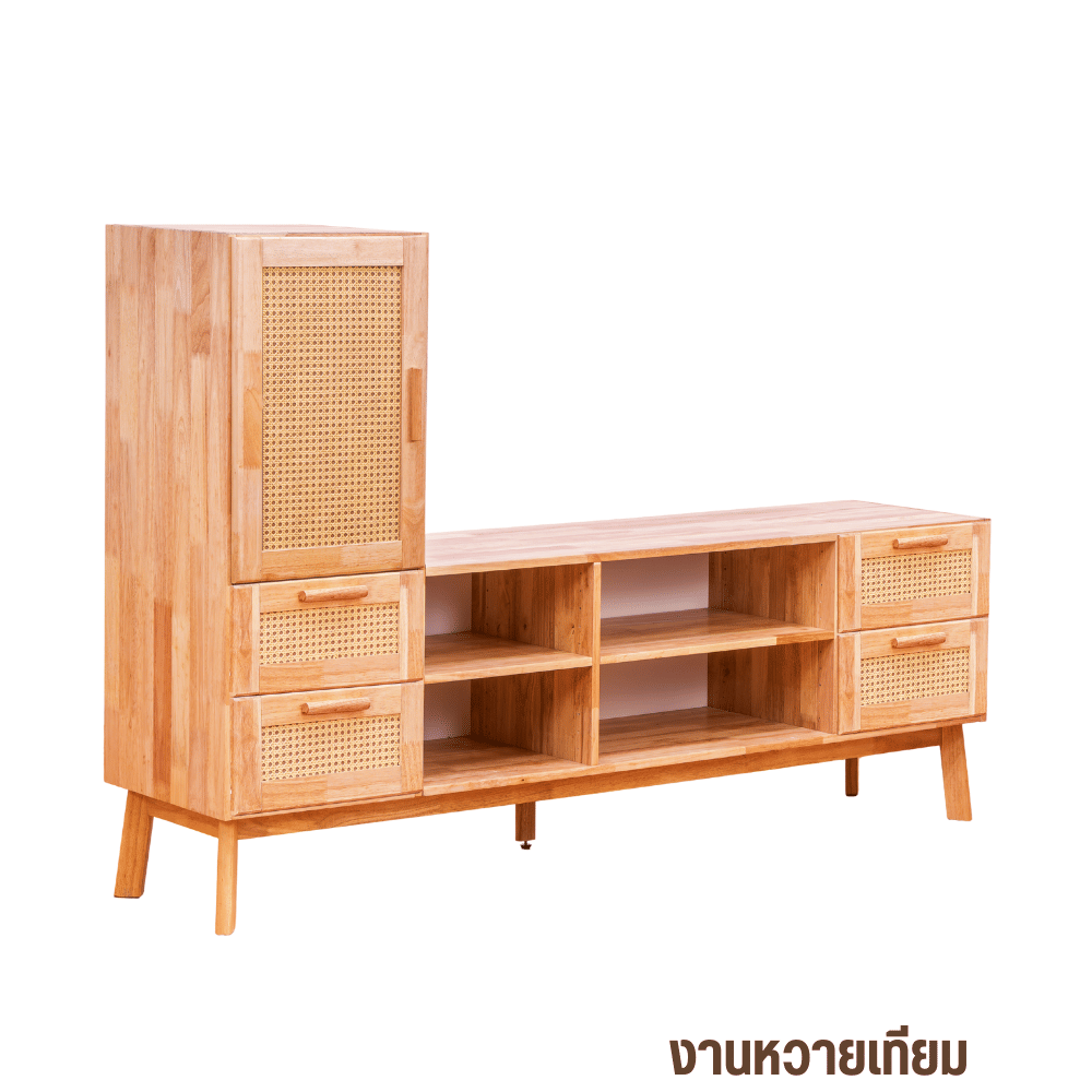 ตู้วางทีวี EVERGREEN FURNITURE รุ่น GL-18-FWR-4-16 ไม้ยางพารา สีไม้ธรรมชาติ_1