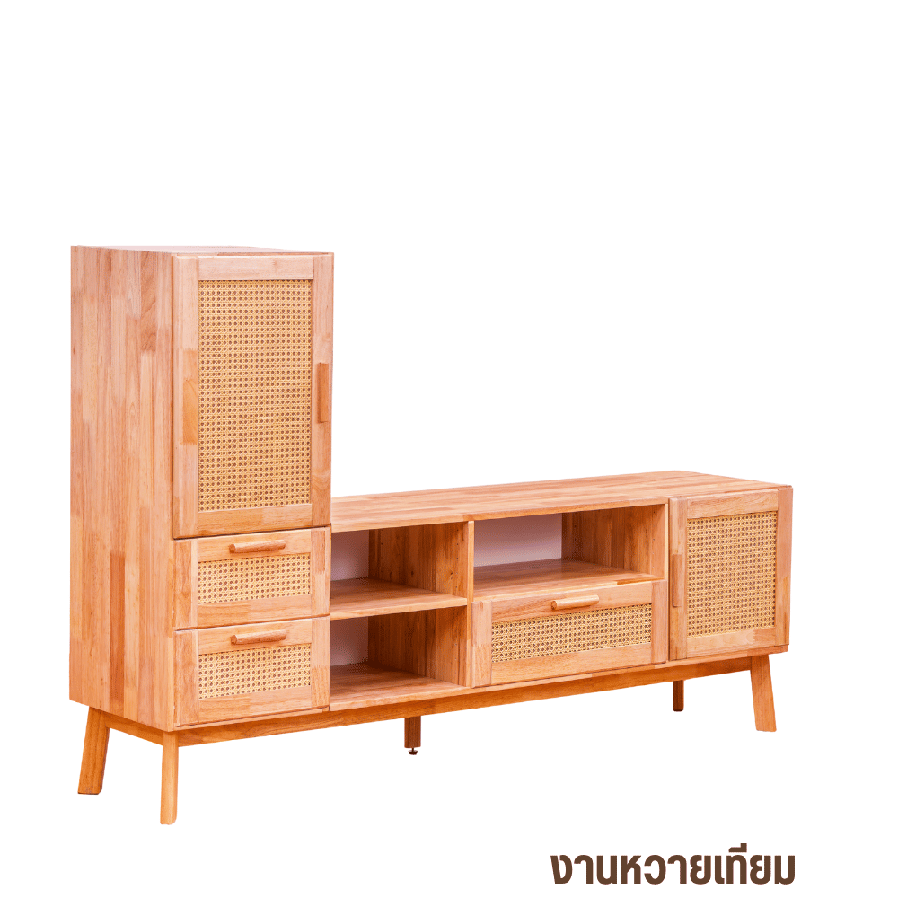 ตู้วางทีวี EVERGREEN FURNITURE รุ่น GL-18-FWR-4-18 ไม้ยางพารา สีไม้ธรรมชาติ_1