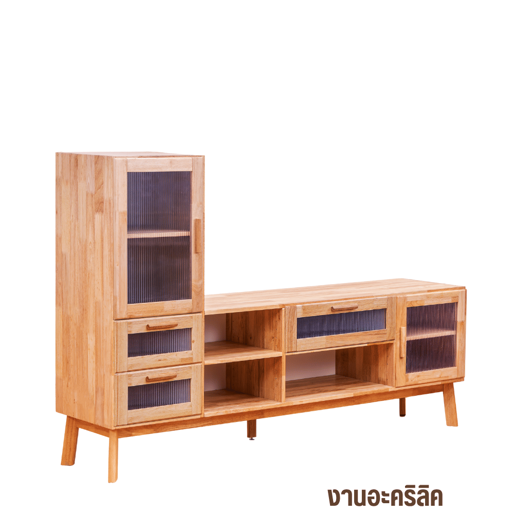 ตู้วางทีวี EVERGREEN FURNITURE รุ่น GL-18-FWR-3-19 ไม้ยางพารา สีไม้ธรรมชาติ_1