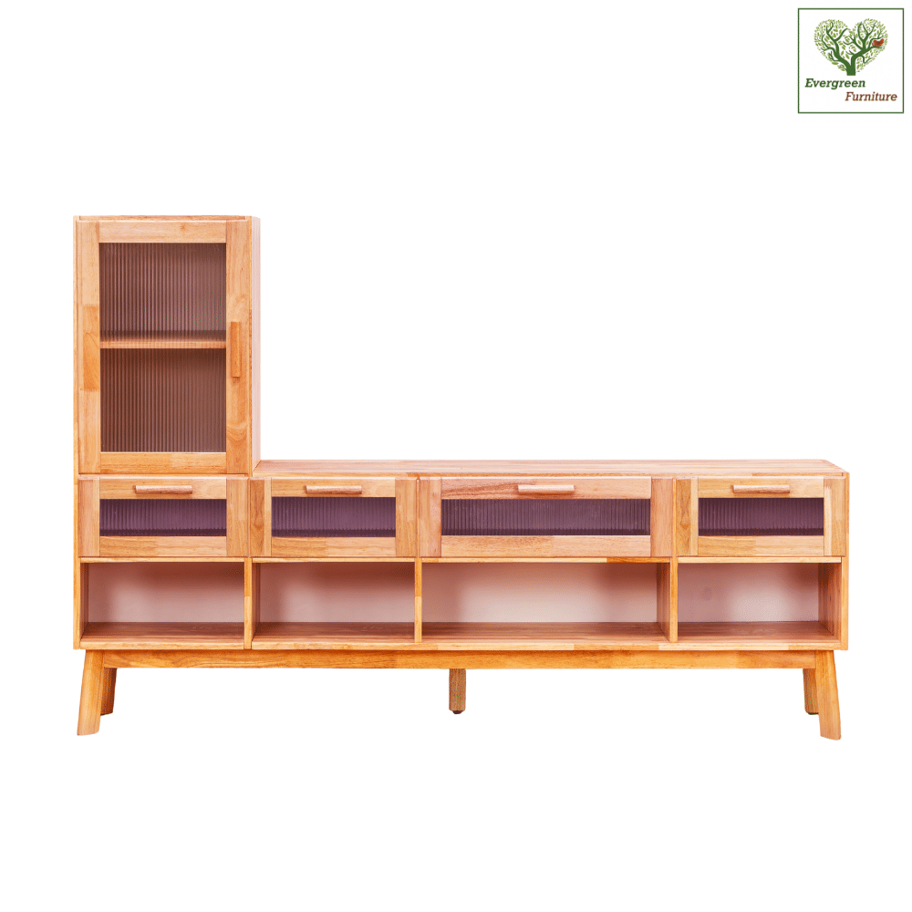 ตู้วางทีวี EVERGREEN FURNITURE รุ่น GL-18-FWR-3-20 ไม้ยางพารา สีไม้ธรรมชาติ_1