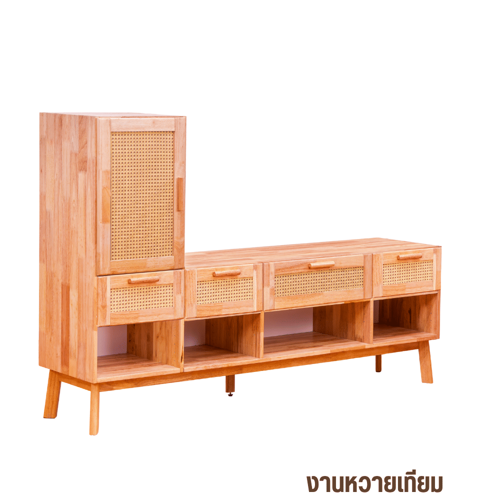 ตู้วางทีวี EVERGREEN FURNITURE รุ่น GL-18-FWR-4-20 ไม้ยางพารา สีไม้ธรรมชาติ_1