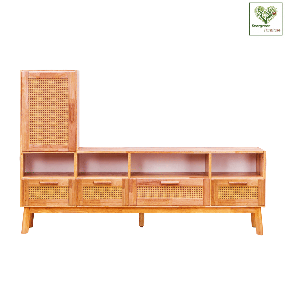 ตู้วางทีวี EVERGREEN FURNITURE รุ่น GL-18-FWR-4-21 ไม้ยางพารา สีไม้ธรรมชาติ_1