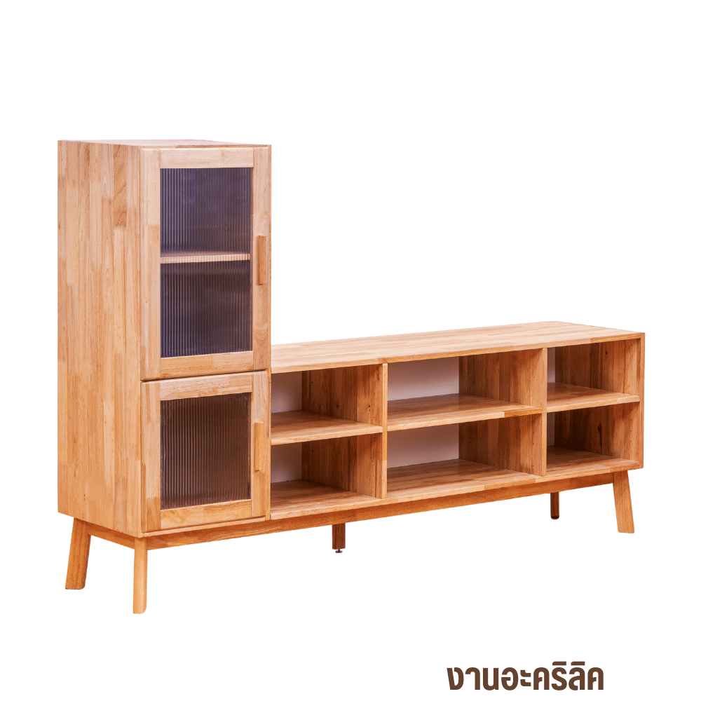ตู้วางทีวี EVERGREEN FURNITURE รุ่น GL-18-FWR-3-22 ไม้ยางพารา สีไม้ธรรมชาติ_1