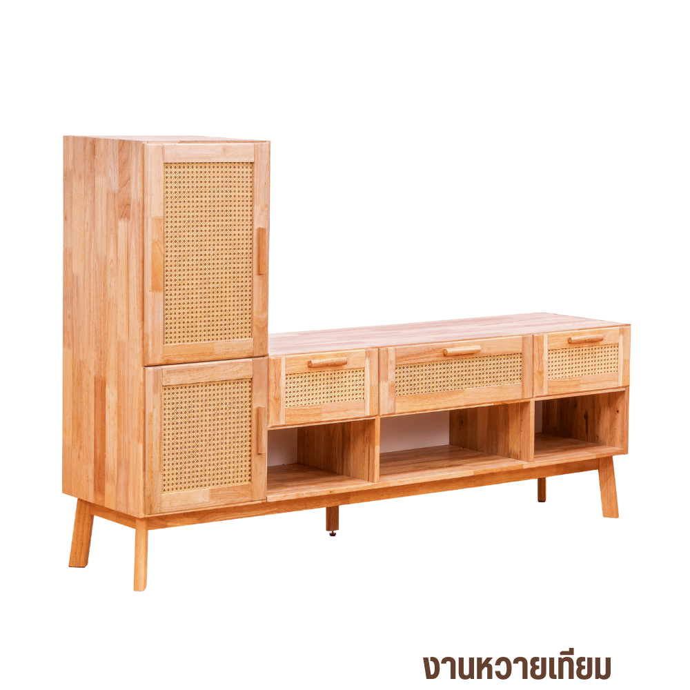 ตู้วางทีวี EVERGREEN FURNITURE รุ่น GL-18-FWR-4-24 ไม้ยางพารา สีไม้ธรรมชาติ_1