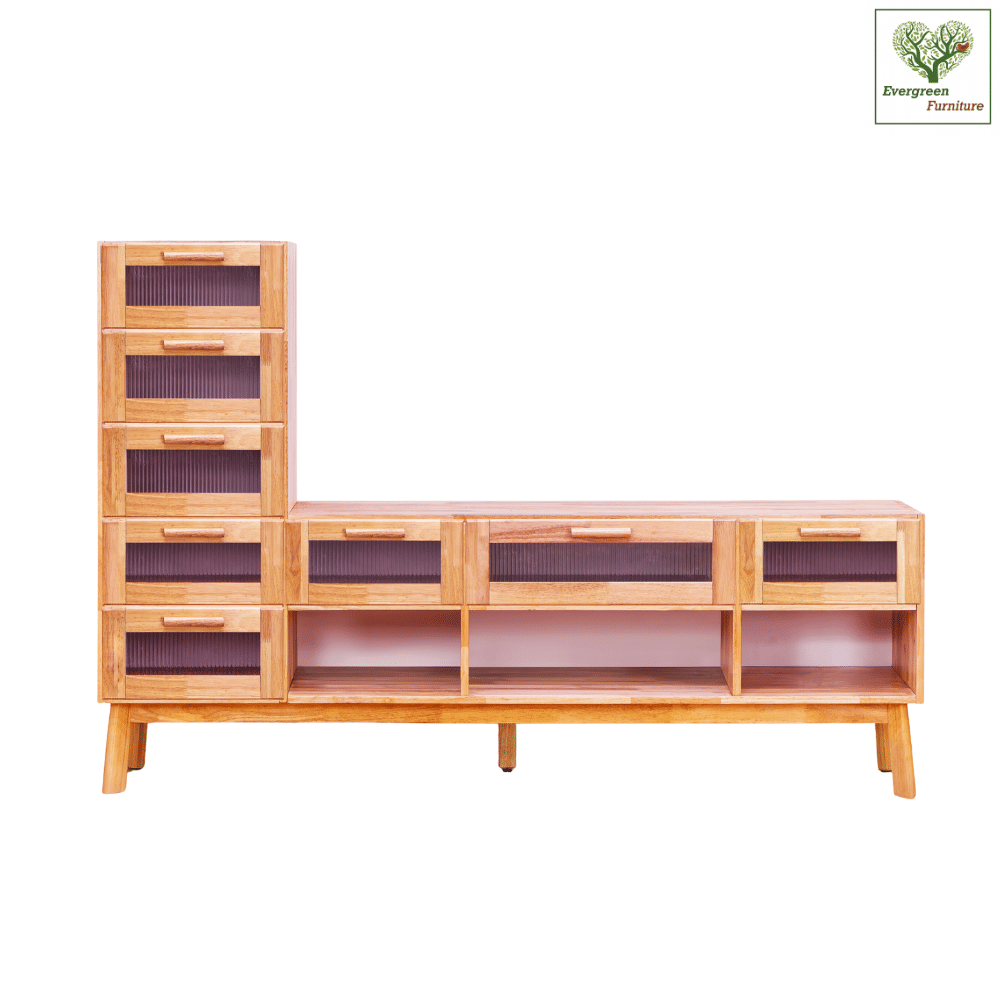 ตู้วางทีวี EVERGREEN FURNITURE รุ่น GL-18-FWR-3-27 ไม้ยางพารา สีไม้ธรรมชาติ_1