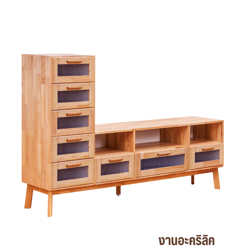 ตู้วางทีวี EVERGREEN FURNITURE รุ่น GL-18-FWR-3-28 ไม้ยางพารา สีไม้ธรรมชาติ_1