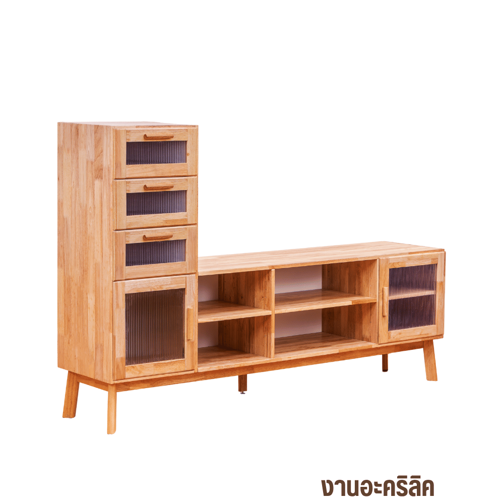 ตู้วางทีวี EVERGREEN FURNITURE รุ่น GL-18-FWR-3-30 ไม้ยางพารา สีไม้ธรรมชาติ_1