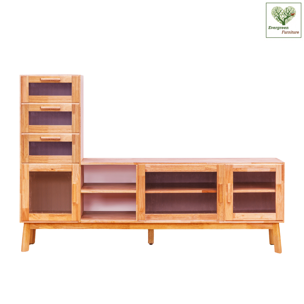 ตู้วางทีวี EVERGREEN FURNITURE รุ่น GL-18-FWR-3-31 ไม้ยางพารา สีไม้ธรรมชาติ_1