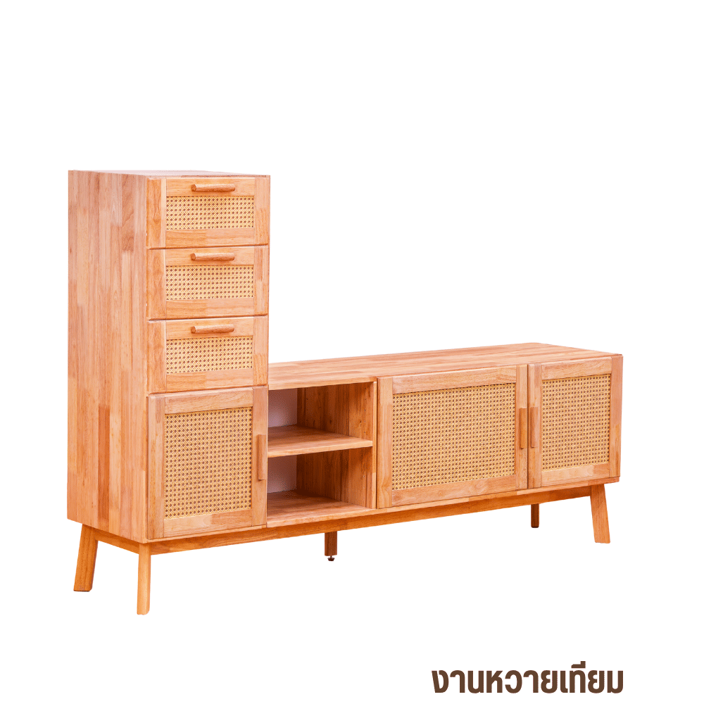 ตู้วางทีวี EVERGREEN FURNITURE รุ่น GL-18-FWR-4-31 ไม้ยางพารา สีไม้ธรรมชาติ_1