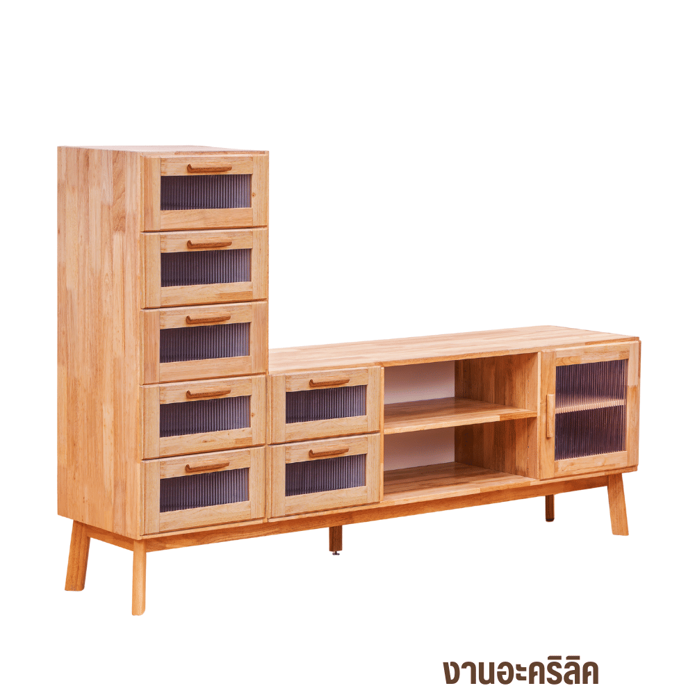 ตู้วางทีวี EVERGREEN FURNITURE รุ่น GL-18-FWR-3-33 ไม้ยางพารา สีไม้ธรรมชาติ_1