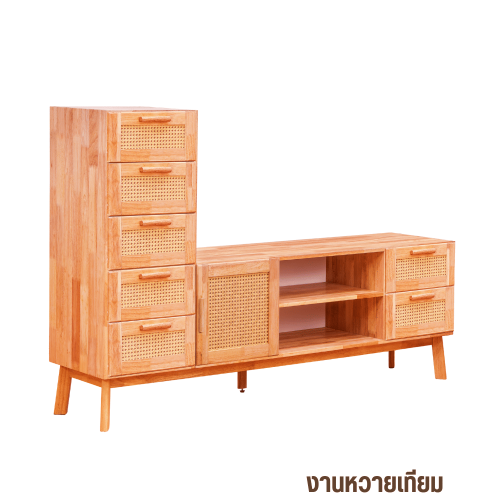 ตู้วางทีวี EVERGREEN FURNITURE รุ่น GL-18-FWR-4-35 ไม้ยางพารา สีไม้ธรรมชาติ_1