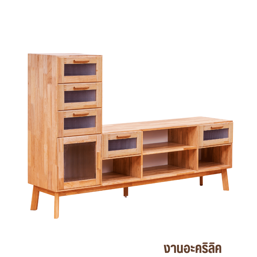 ตู้วางทีวี EVERGREEN FURNITURE รุ่น GL-18-FWR-3-37 ไม้ยางพารา สีไม้ธรรมชาติ_1