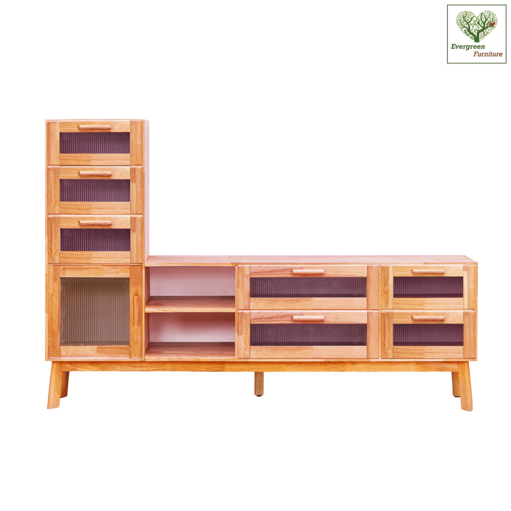 ตู้วางทีวี EVERGREEN FURNITURE รุ่น GL-18-FWR-3-38 ไม้ยางพารา สีไม้ธรรมชาติ_1