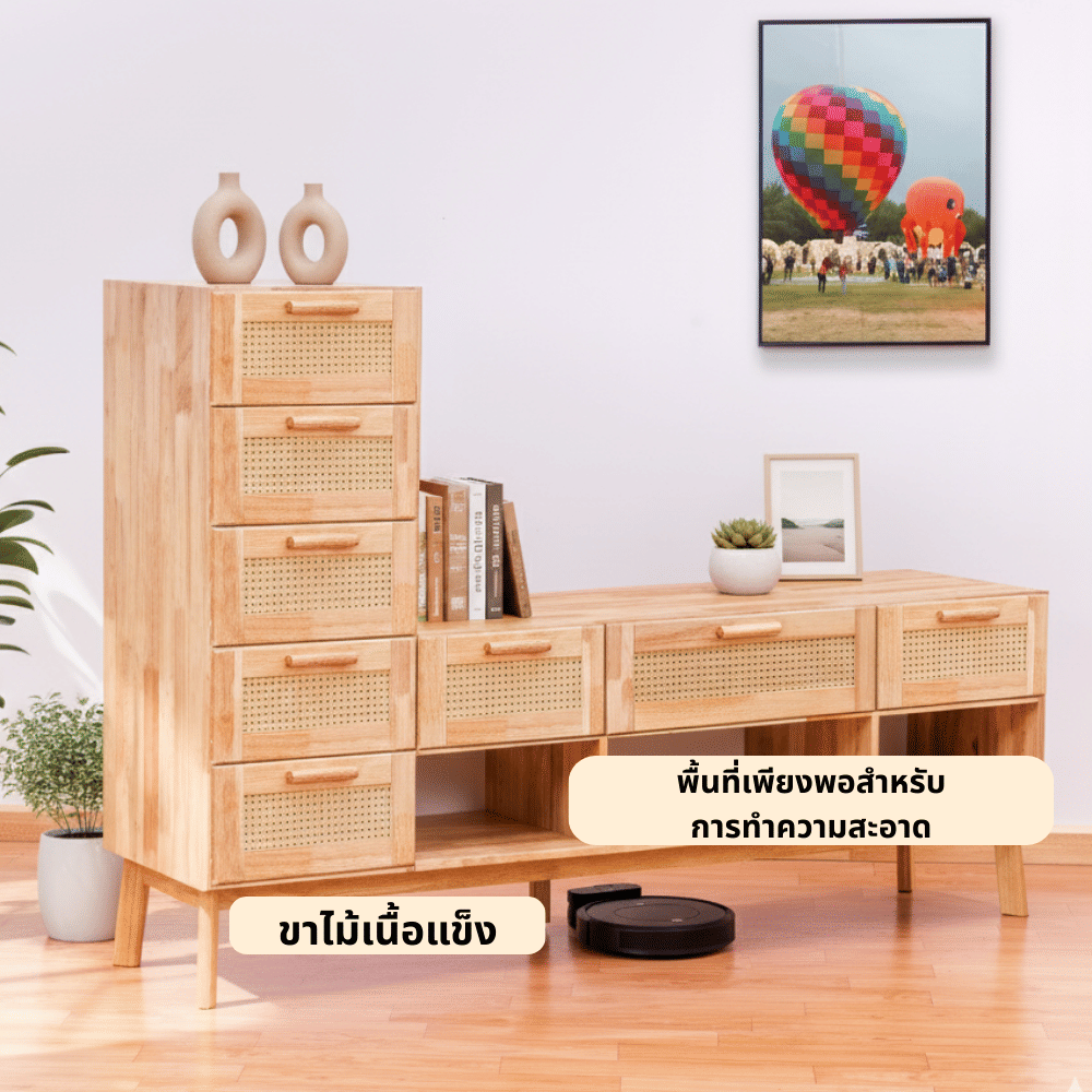 ตู้วางทีวี EVERGREEN FURNITURE รุ่น GL-18-FWR-4-27 ไม้ยางพารา สีไม้ธรรมชาติ_2