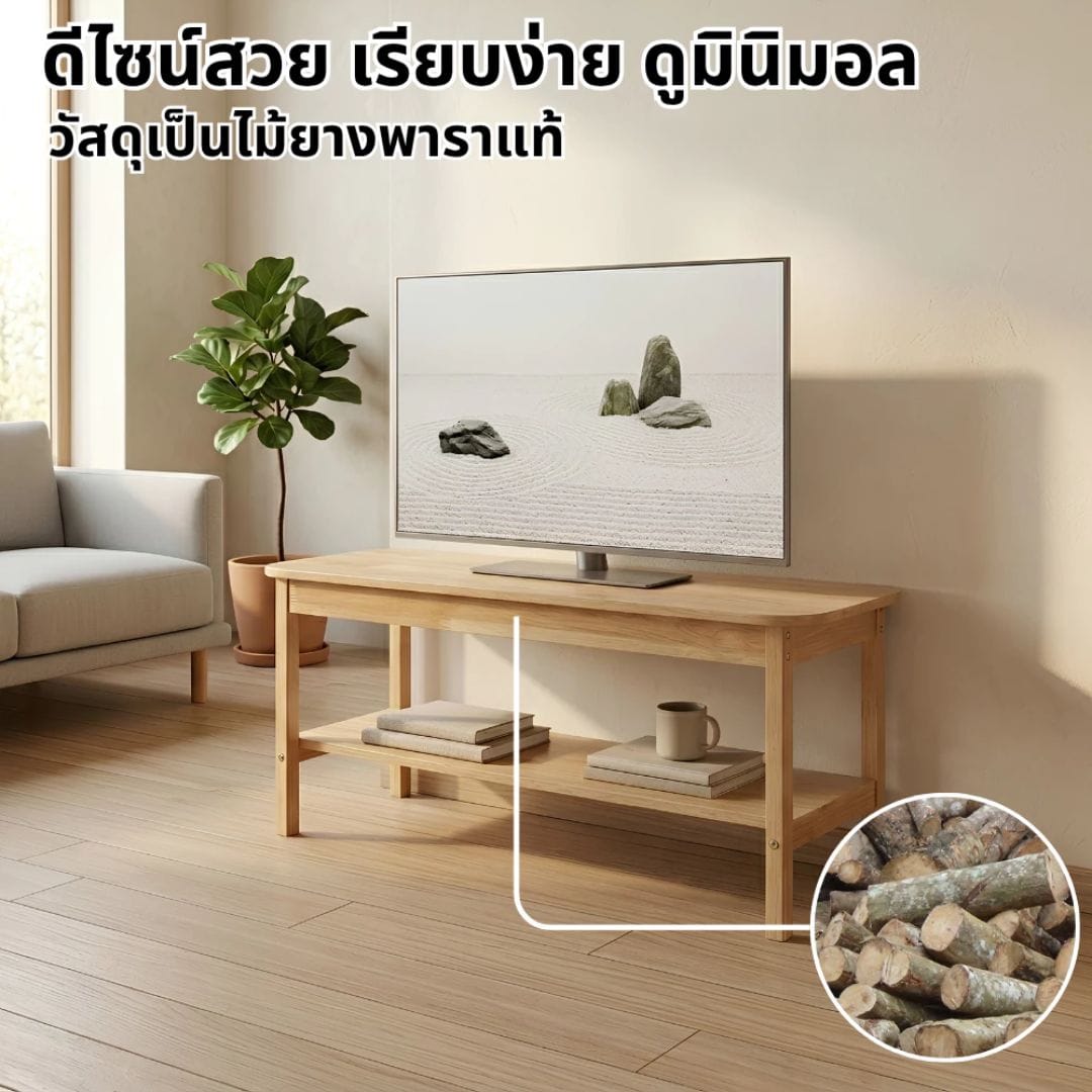 ชั้นวางทีวี EVERGREEN FURNITURE รุ่น V-103545 สีไม้ธรรมชาติ_2