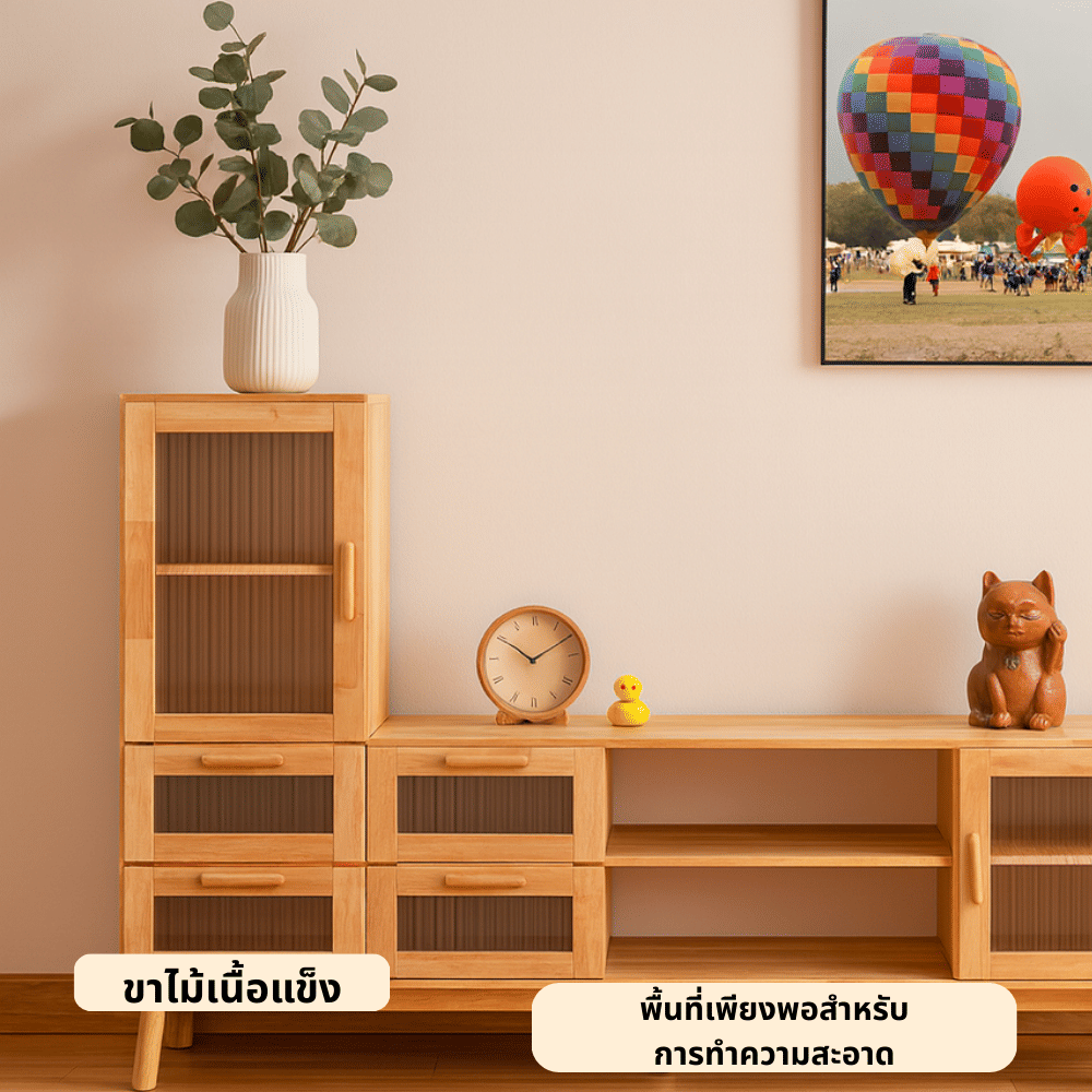 ตู้วางทีวี EVERGREEN FURNITURE รุ่น GL-18-FWR-3-8 ไม้ยางพารา สีไม้ธรรมชาติ_3