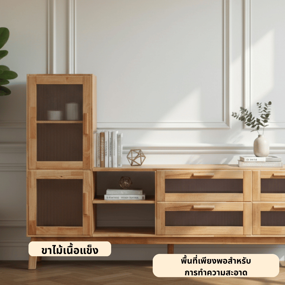 ตู้วางทีวี EVERGREEN FURNITURE รุ่น GL-18-FWR-3-13 ไม้ยางพารา สีไม้ธรรมชาติ_3