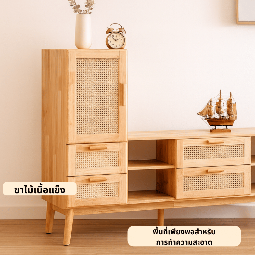 ตู้วางทีวี EVERGREEN FURNITURE รุ่น GL-18-FWR-4-14 ไม้ยางพารา สีไม้ธรรมชาติ_3