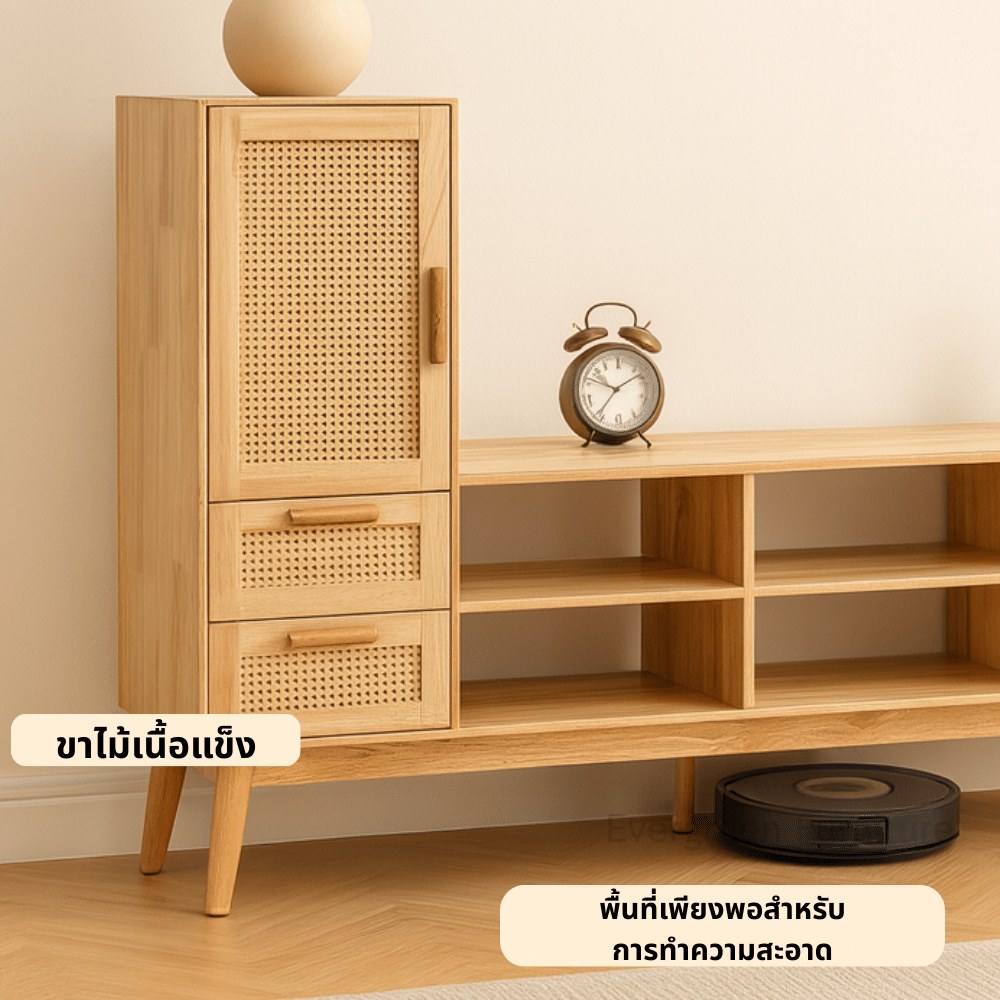 ตู้วางทีวี EVERGREEN FURNITURE รุ่น GL-18-FWR-4-16 ไม้ยางพารา สีไม้ธรรมชาติ_3