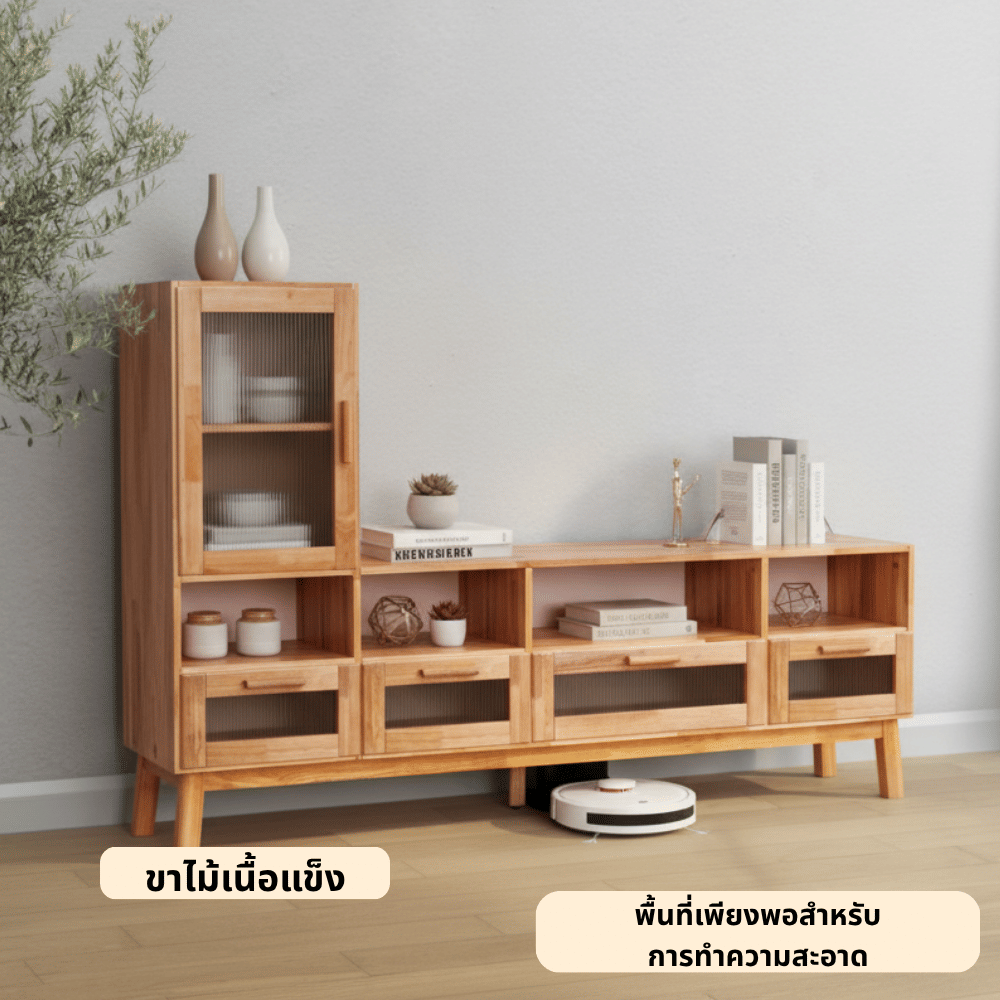 ตู้วางทีวี EVERGREEN FURNITURE รุ่น GL-18-FWR-3-21 ไม้ยางพารา สีไม้ธรรมชาติ_3