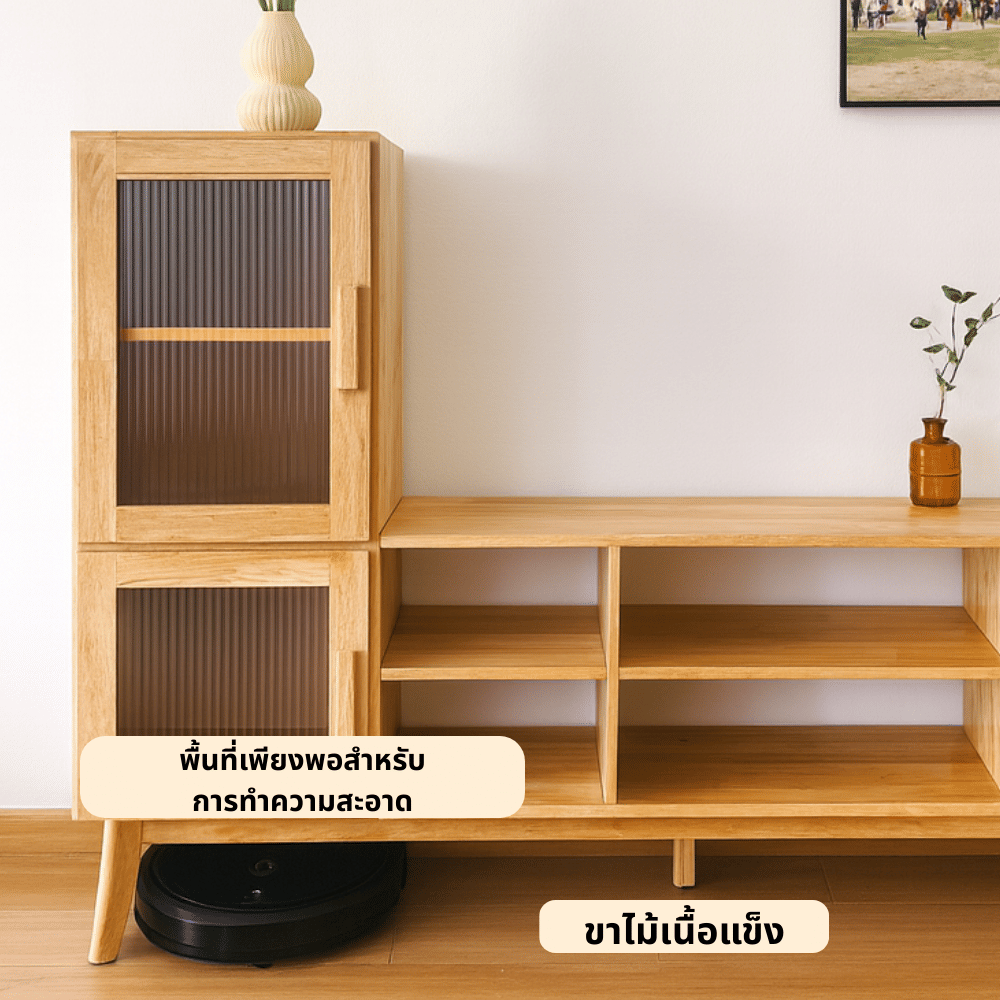 ตู้วางทีวี EVERGREEN FURNITURE รุ่น GL-18-FWR-3-22 ไม้ยางพารา สีไม้ธรรมชาติ_3