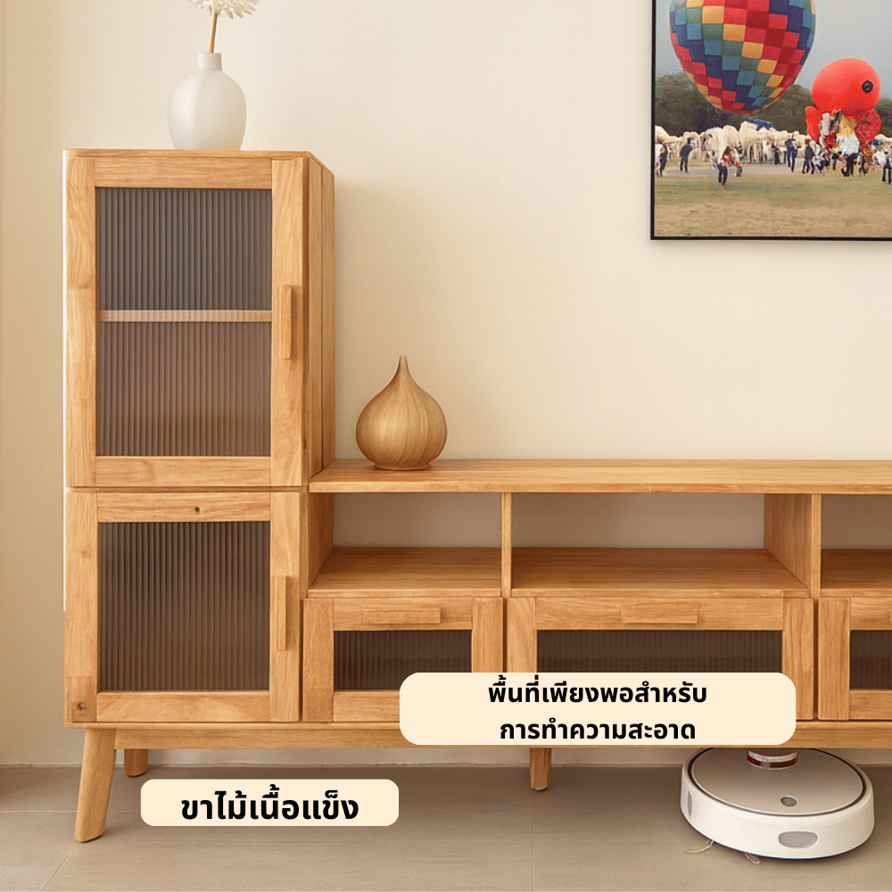 ตู้วางทีวี EVERGREEN FURNITURE รุ่น GL-18-FWR-3-23 ไม้ยางพารา สีไม้ธรรมชาติ_3