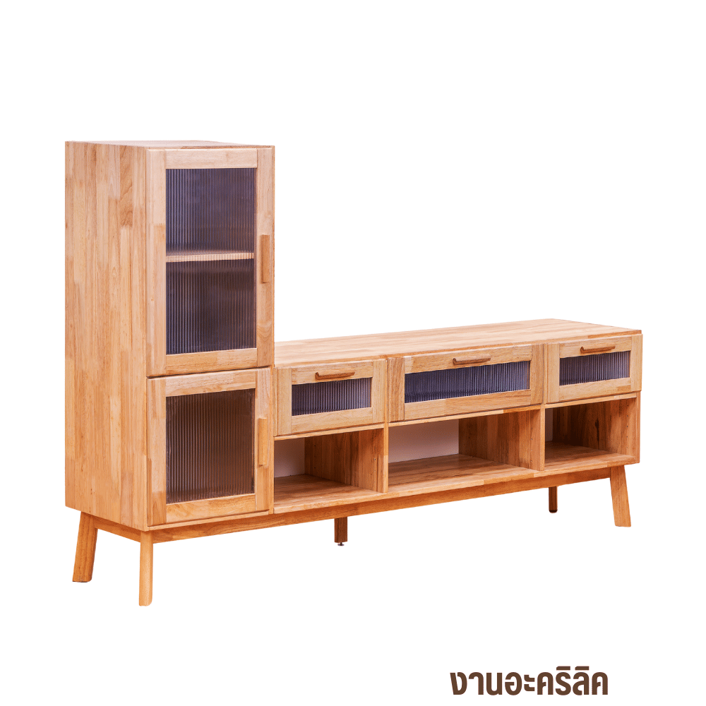 ตู้วางทีวี EVERGREEN FURNITURE รุ่น GL-18-FWR-3-24 ไม้ยางพารา สีไม้ธรรมชาติ_3