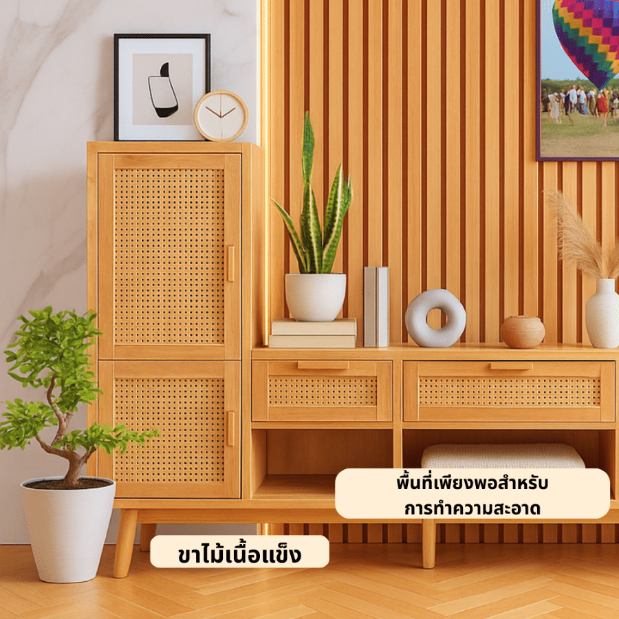 ตู้วางทีวี EVERGREEN FURNITURE รุ่น GL-18-FWR-4-24 ไม้ยางพารา สีไม้ธรรมชาติ_3