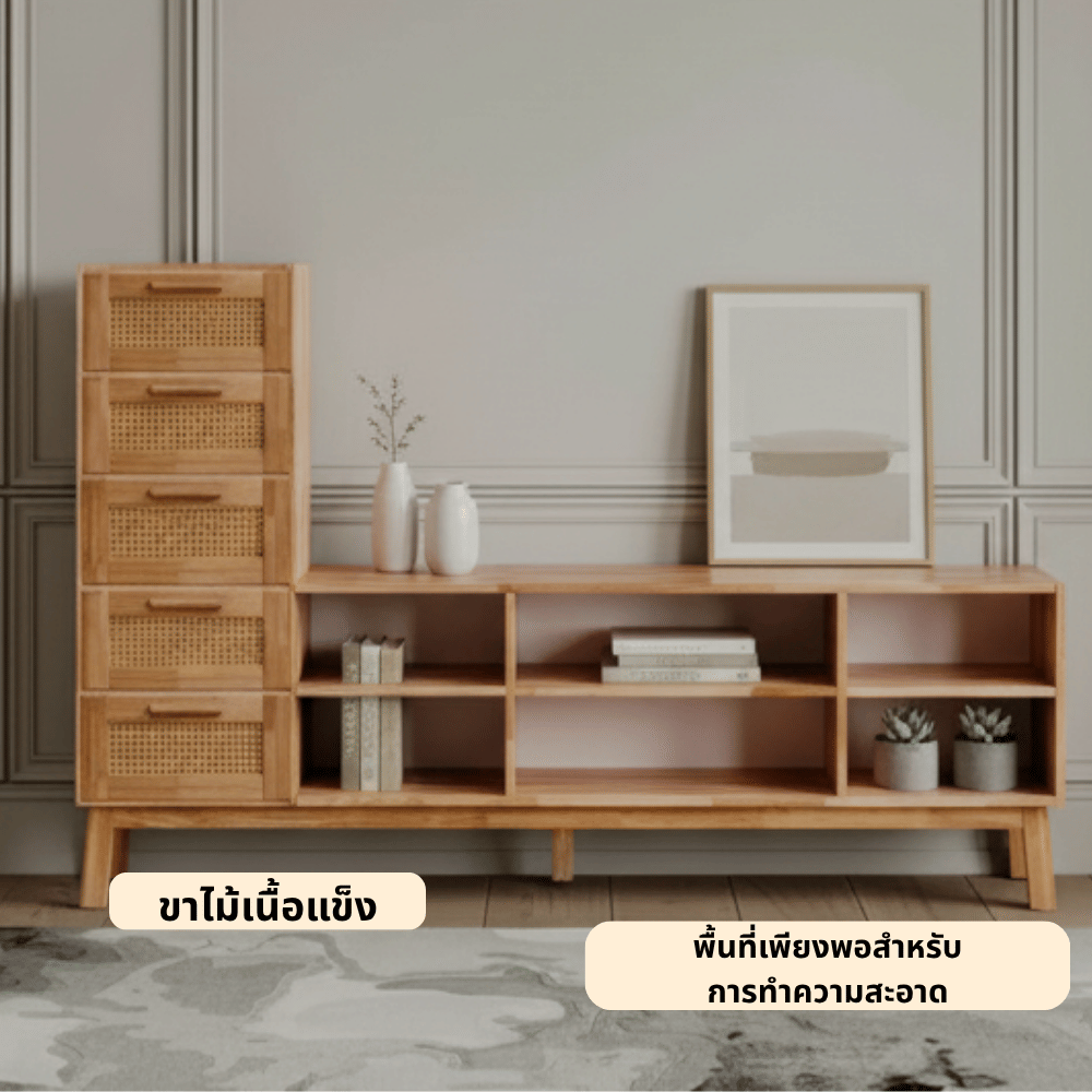 ตู้วางทีวี EVERGREEN FURNITURE รุ่น GL-18-FWR-4-26 ไม้ยางพารา สีไม้ธรรมชาติ_3