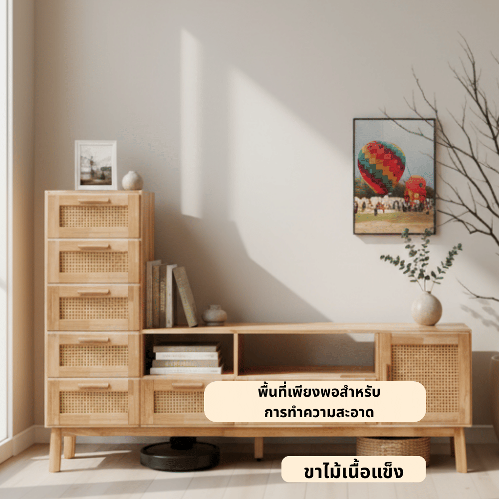 ตู้วางทีวี EVERGREEN FURNITURE รุ่น GL-18-FWR-4-29 ไม้ยางพารา สีไม้ธรรมชาติ_3