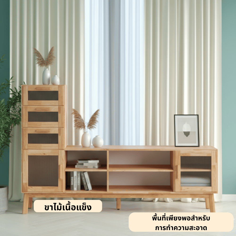 ตู้วางทีวี EVERGREEN FURNITURE รุ่น GL-18-FWR-3-30 ไม้ยางพารา สีไม้ธรรมชาติ_3