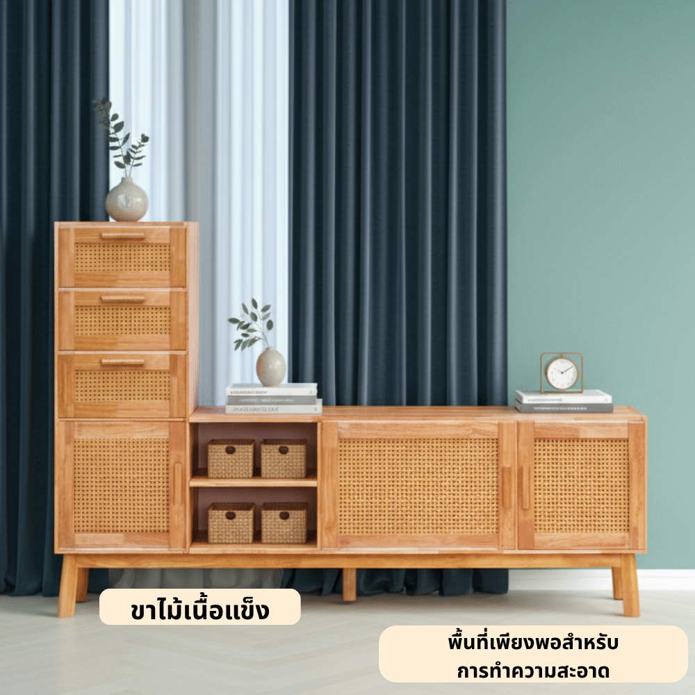 ตู้วางทีวี EVERGREEN FURNITURE รุ่น GL-18-FWR-4-31 ไม้ยางพารา สีไม้ธรรมชาติ_3