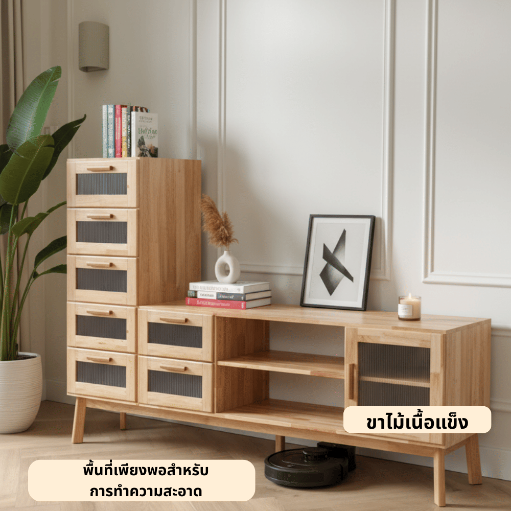 ตู้วางทีวี EVERGREEN FURNITURE รุ่น GL-18-FWR-3-33 ไม้ยางพารา สีไม้ธรรมชาติ_3