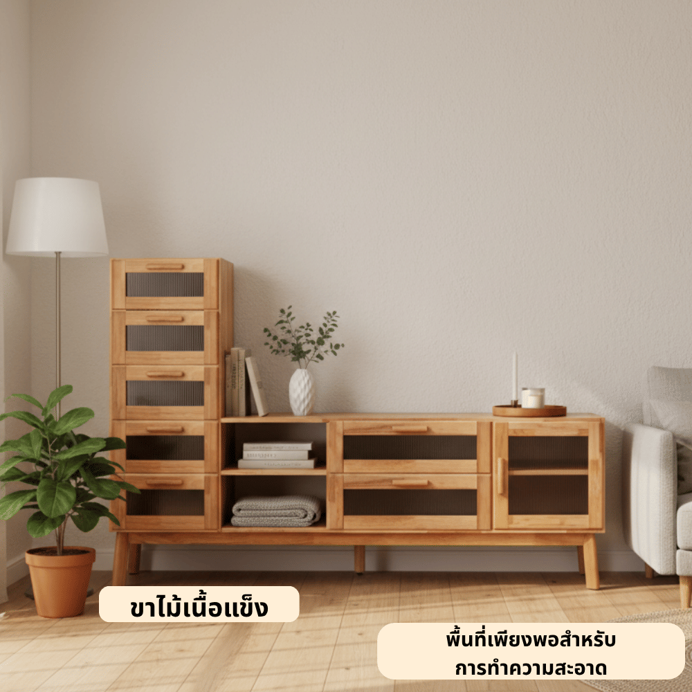 ตู้วางทีวี EVERGREEN FURNITURE รุ่น GL-18-FWR-3-34 ไม้ยางพารา สีไม้ธรรมชาติ_3