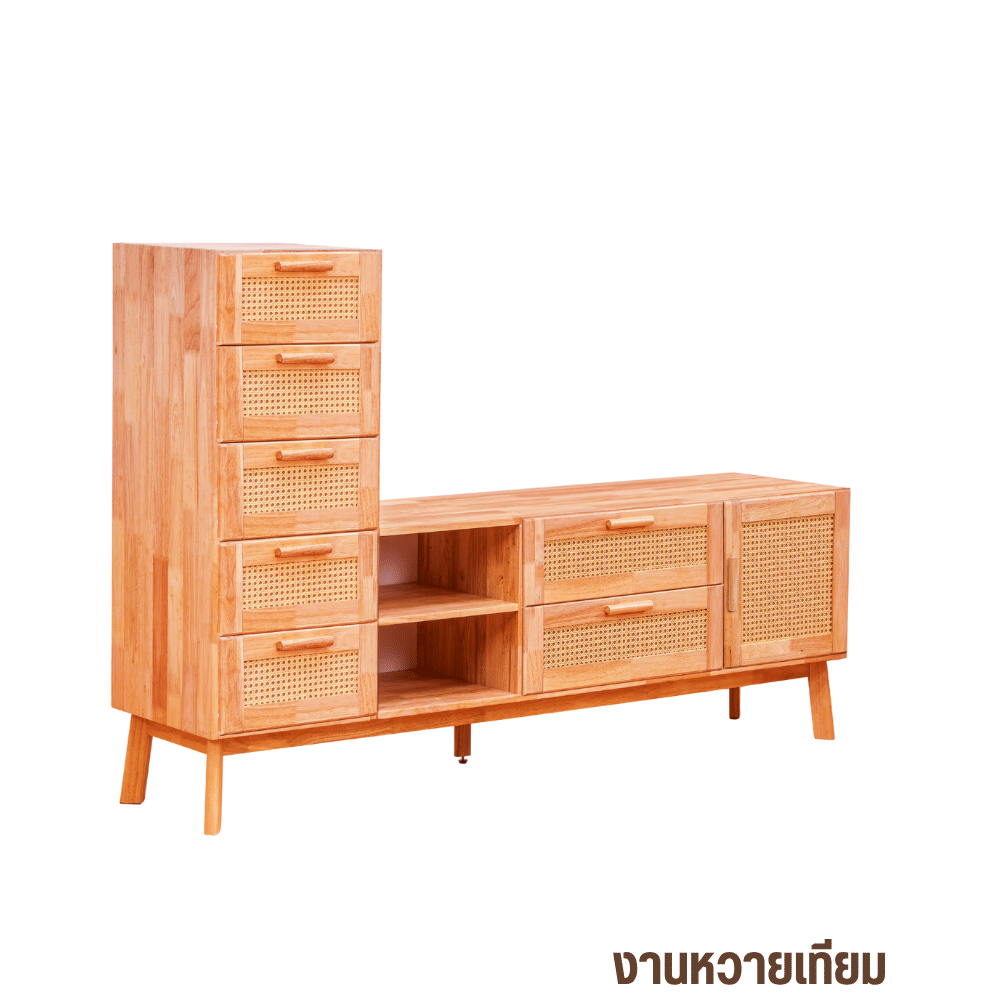ตู้วางทีวี EVERGREEN FURNITURE รุ่น GL-18-FWR-4-34 ไม้ยางพารา สีไม้ธรรมชาติ_3