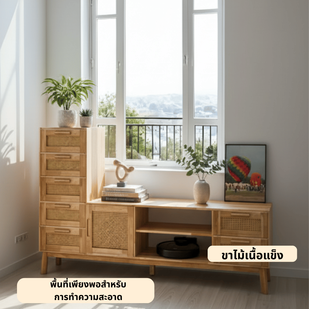 ตู้วางทีวี EVERGREEN FURNITURE รุ่น GL-18-FWR-4-35 ไม้ยางพารา สีไม้ธรรมชาติ_3