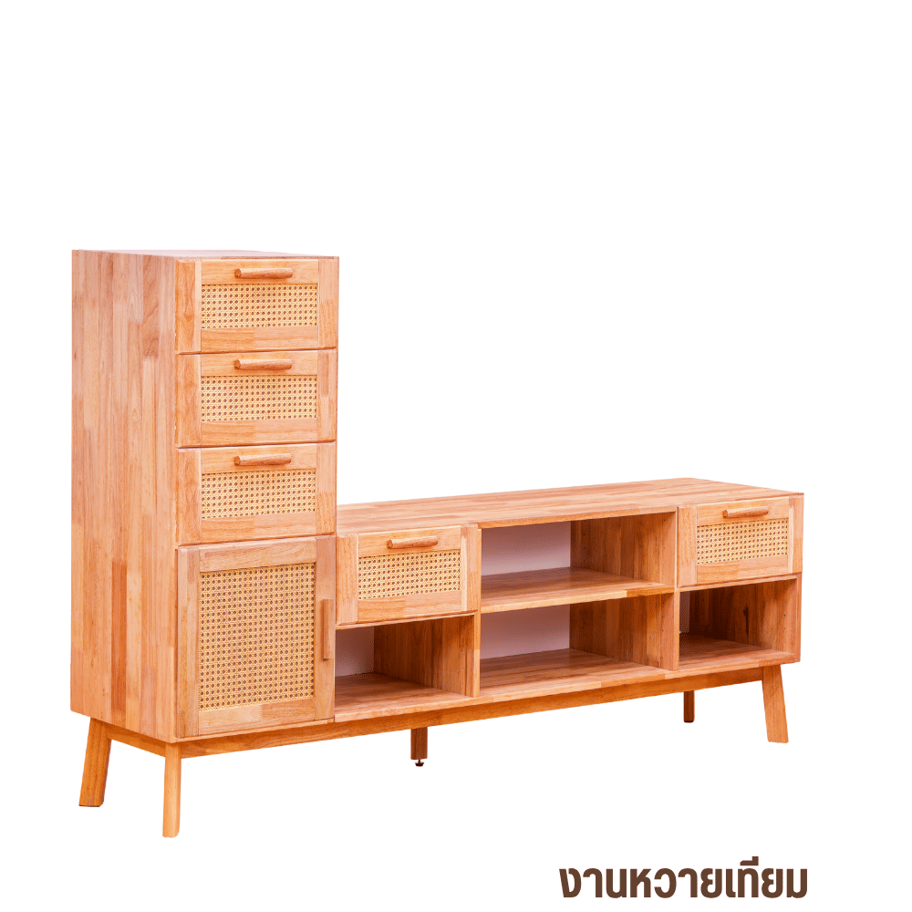 ตู้วางทีวี EVERGREEN FURNITURE รุ่น GL-18-FWR-4-37 ไม้ยางพารา สีไม้ธรรมชาติ_3