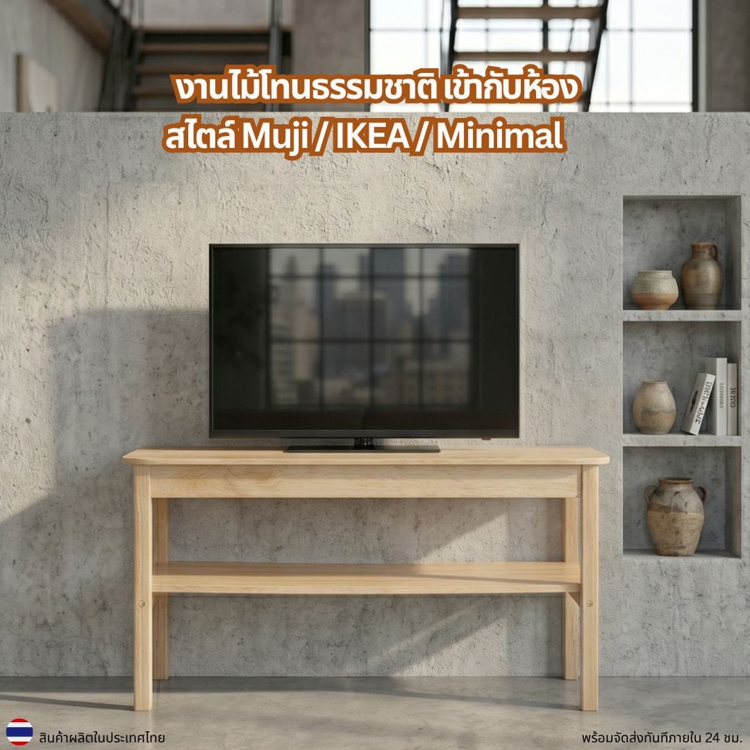 ชั้นวางทีวี EVERGREEN FURNITURE รุ่น V-80345 สีไม้ธรรมชาติ_3