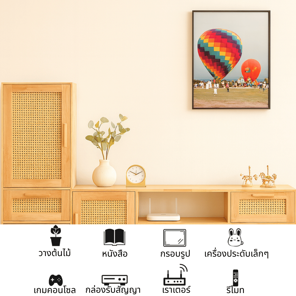 ตู้วางทีวี EVERGREEN FURNITURE รุ่น GL-18-FWR-4-10 ไม้ยางพารา สีไม้ธรรมชาติ_4