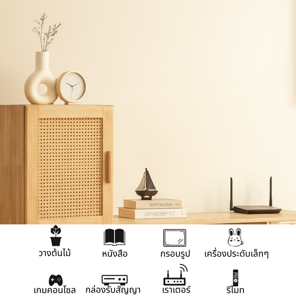 ตู้วางทีวี EVERGREEN FURNITURE รุ่น GL-18-FWR-4-11 ไม้ยางพารา สีไม้ธรรมชาติ_4