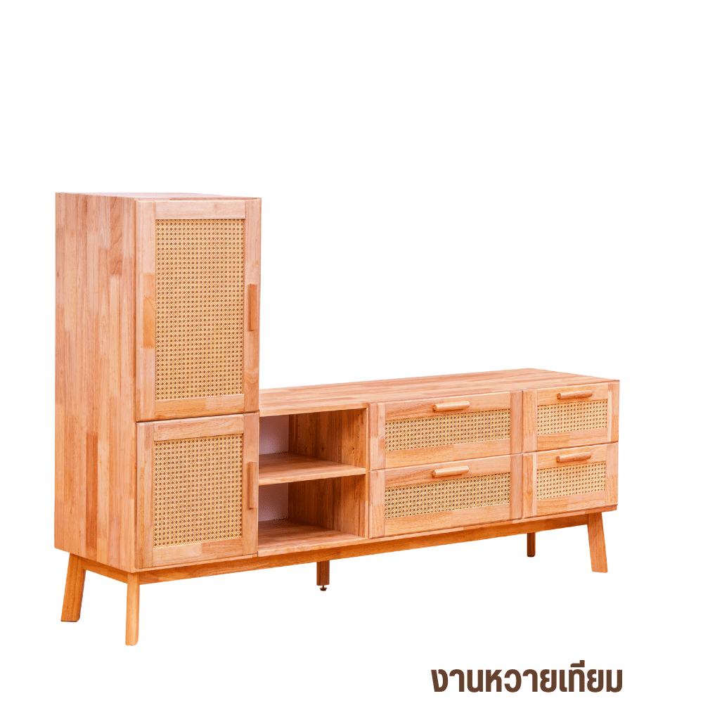 ตู้วางทีวี EVERGREEN FURNITURE รุ่น GL-18-FWR-4-13 ไม้ยางพารา สีไม้ธรรมชาติ_4