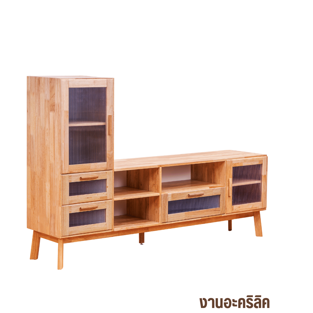 ตู้วางทีวี EVERGREEN FURNITURE รุ่น GL-18-FWR-3-18 ไม้ยางพารา สีไม้ธรรมชาติ_4