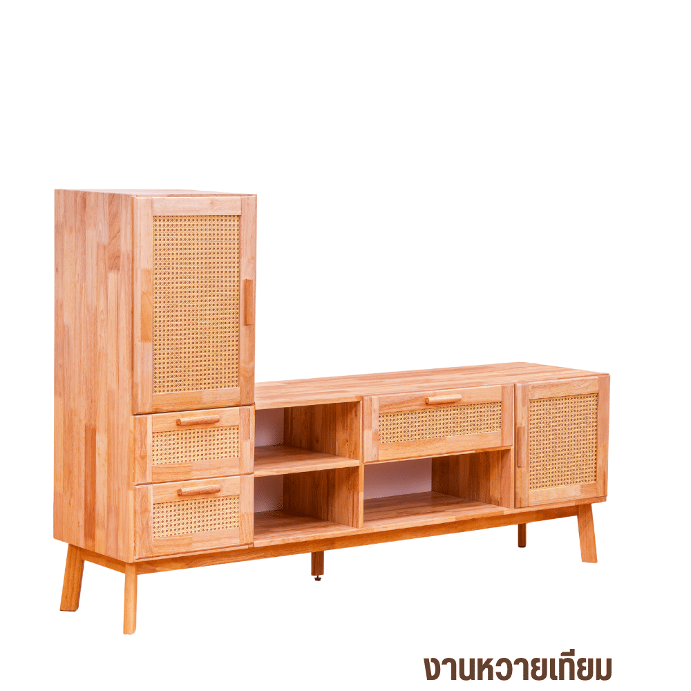 ตู้วางทีวี EVERGREEN FURNITURE รุ่น GL-18-FWR-4-19 ไม้ยางพารา สีไม้ธรรมชาติ_4