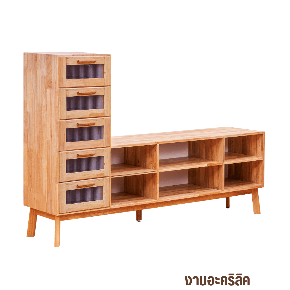 ตู้วางทีวี EVERGREEN FURNITURE รุ่น GL-18-FWR-3-26 ไม้ยางพารา สีไม้ธรรมชาติ_4