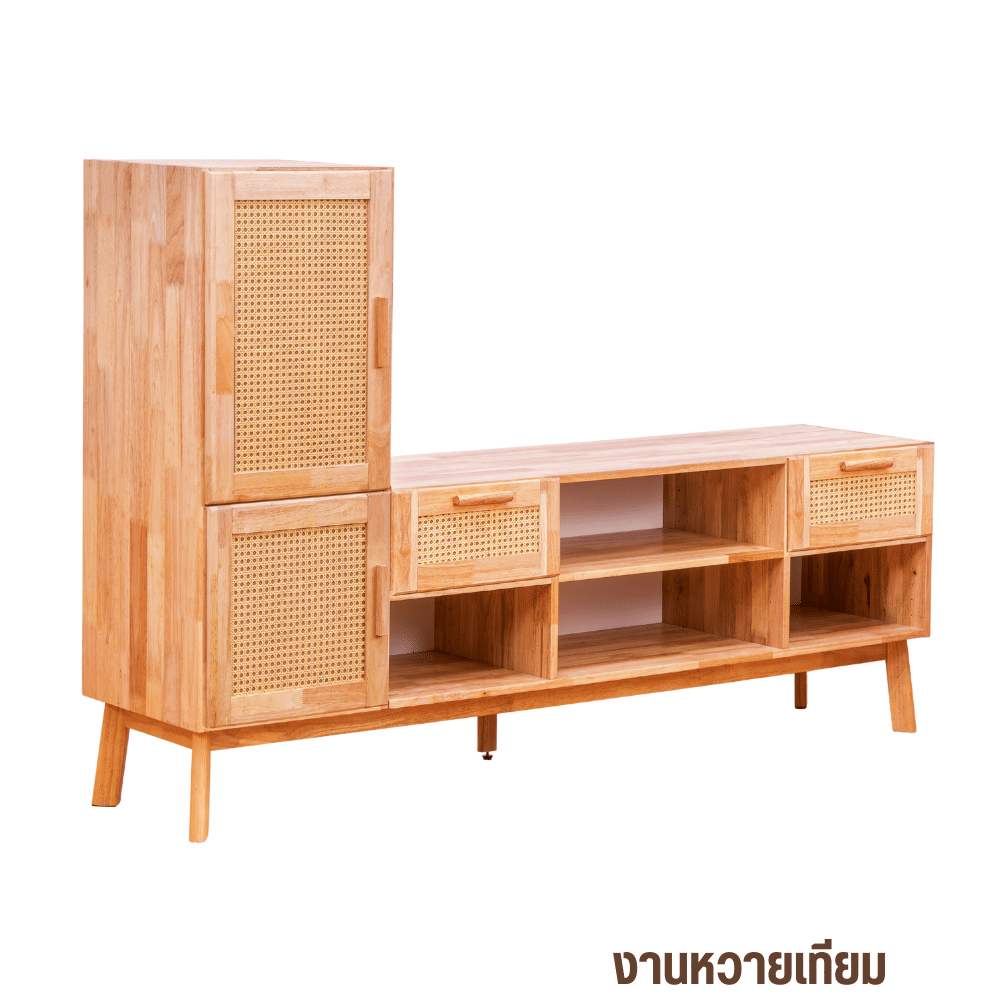 ตู้วางทีวี EVERGREEN FURNITURE รุ่น GL-18-FWR-4-12 ไม้ยางพารา สีไม้ธรรมชาติ_5