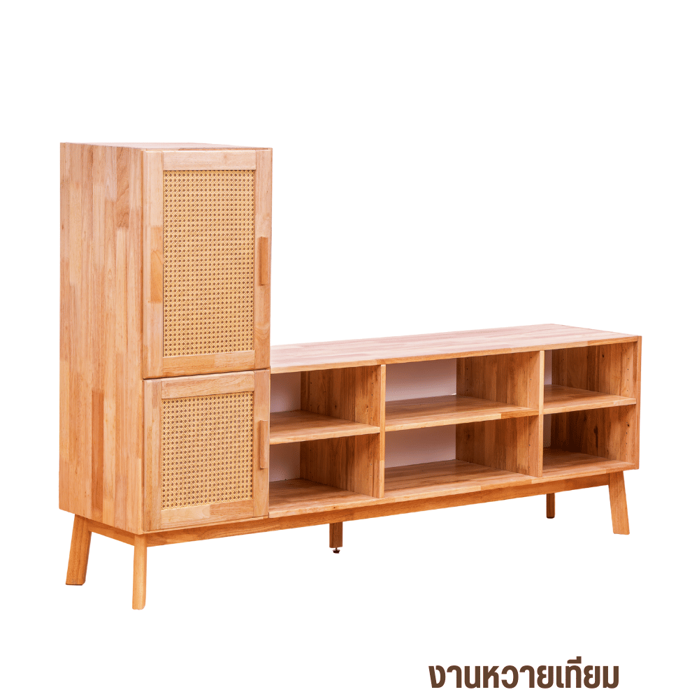 ตู้วางทีวี EVERGREEN FURNITURE รุ่น GL-18-FWR-4-22 ไม้ยางพารา สีไม้ธรรมชาติ_5