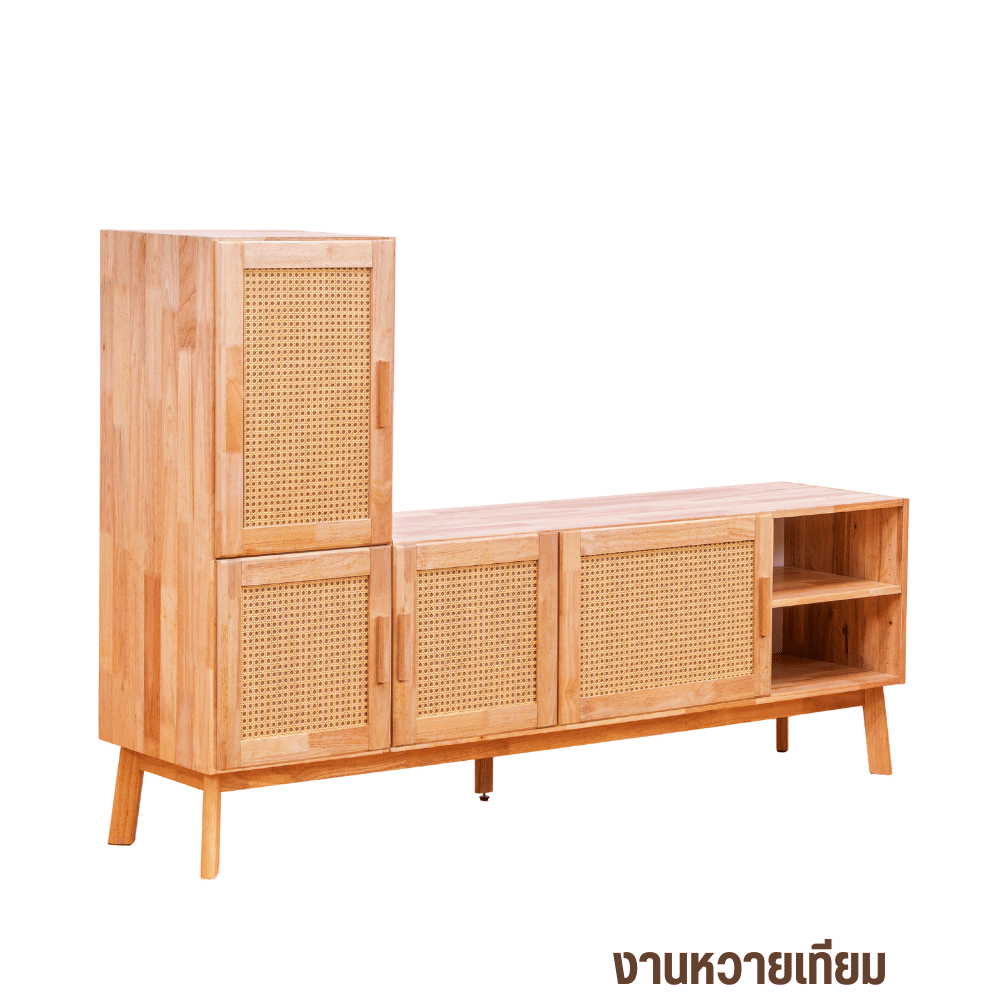 ตู้วางทีวี EVERGREEN FURNITURE รุ่น GL-18-FWR-4-25 ไม้ยางพารา สีไม้ธรรมชาติ_6