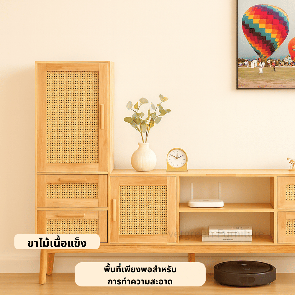ตู้วางทีวี EVERGREEN FURNITURE รุ่น GL-18-FWR-4-10 ไม้ยางพารา สีไม้ธรรมชาติ_7